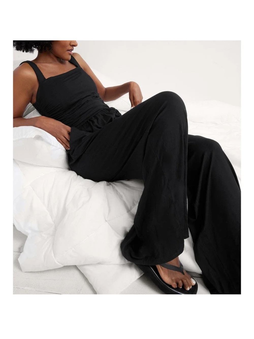 Hatch Wide-Leg Nursing Jumpsuit with Square Neck